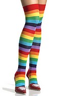 Thigh high stockings, colorful stripes